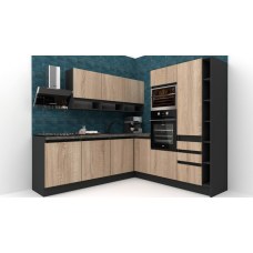 Bucatarie de colt FOLLOW 240-225 207 FRONT PAL, decor  0164 / decor 3025