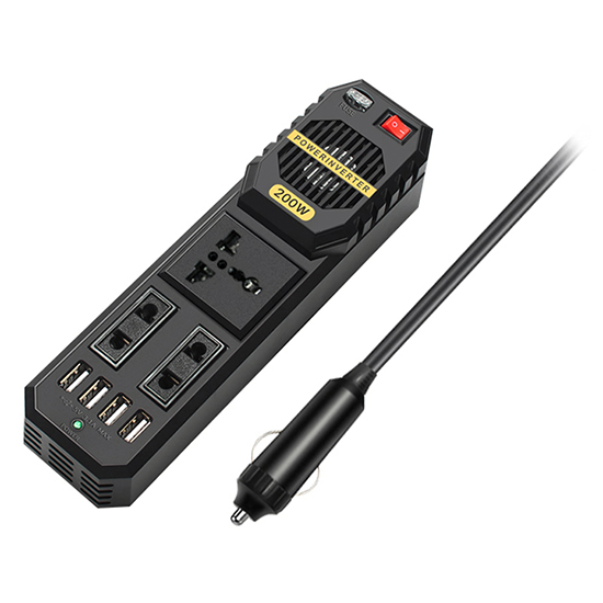 200W Car Power Inverter, DC 12V/24V to 220V AC