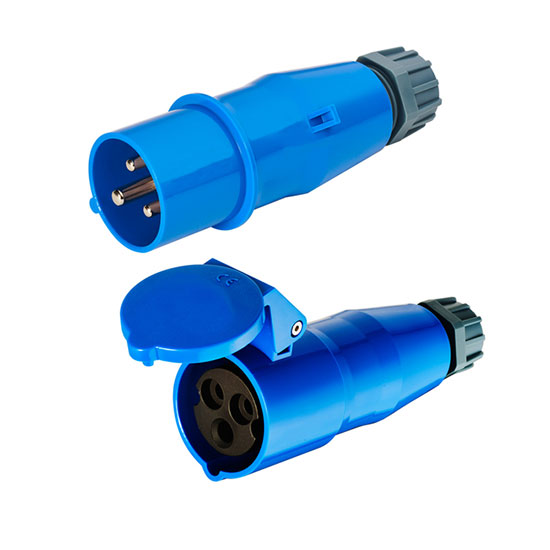 16A Industrial Plug and Socket, 3 Pin, IP44