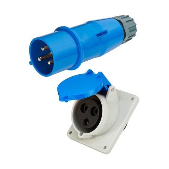 32A Male and Female Connector, 3 Pin, IP44