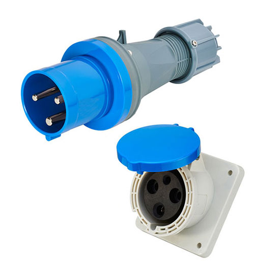 3 Pin Industrial Connector, 63A, IP44