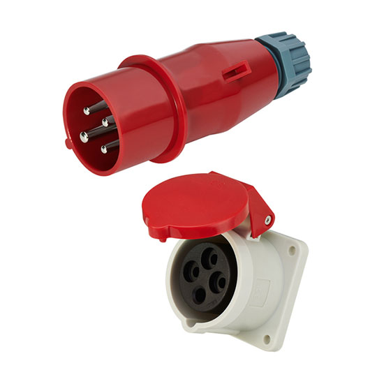 16A Industrial Plug and Socket, 4 Pin, IP44