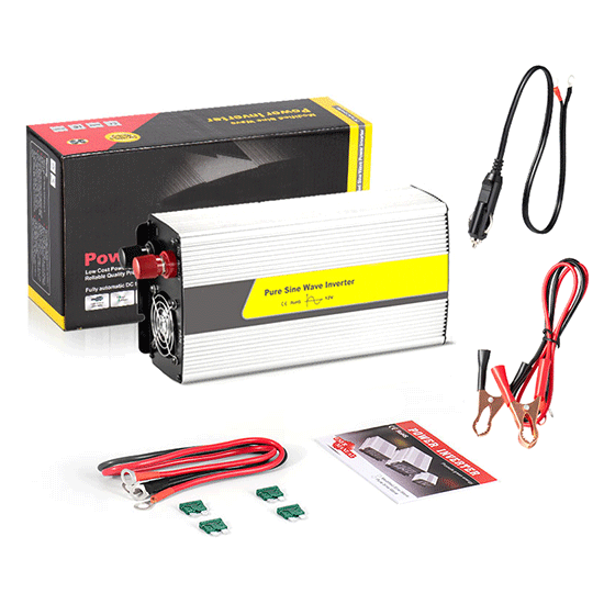 500W Pure Sine Wave Inverter, DC 12 Volt to 220 Volt AC