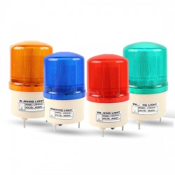 LED Rotating Warning Light, 12V/24V DC, 110V/220V AC, Φ100mm